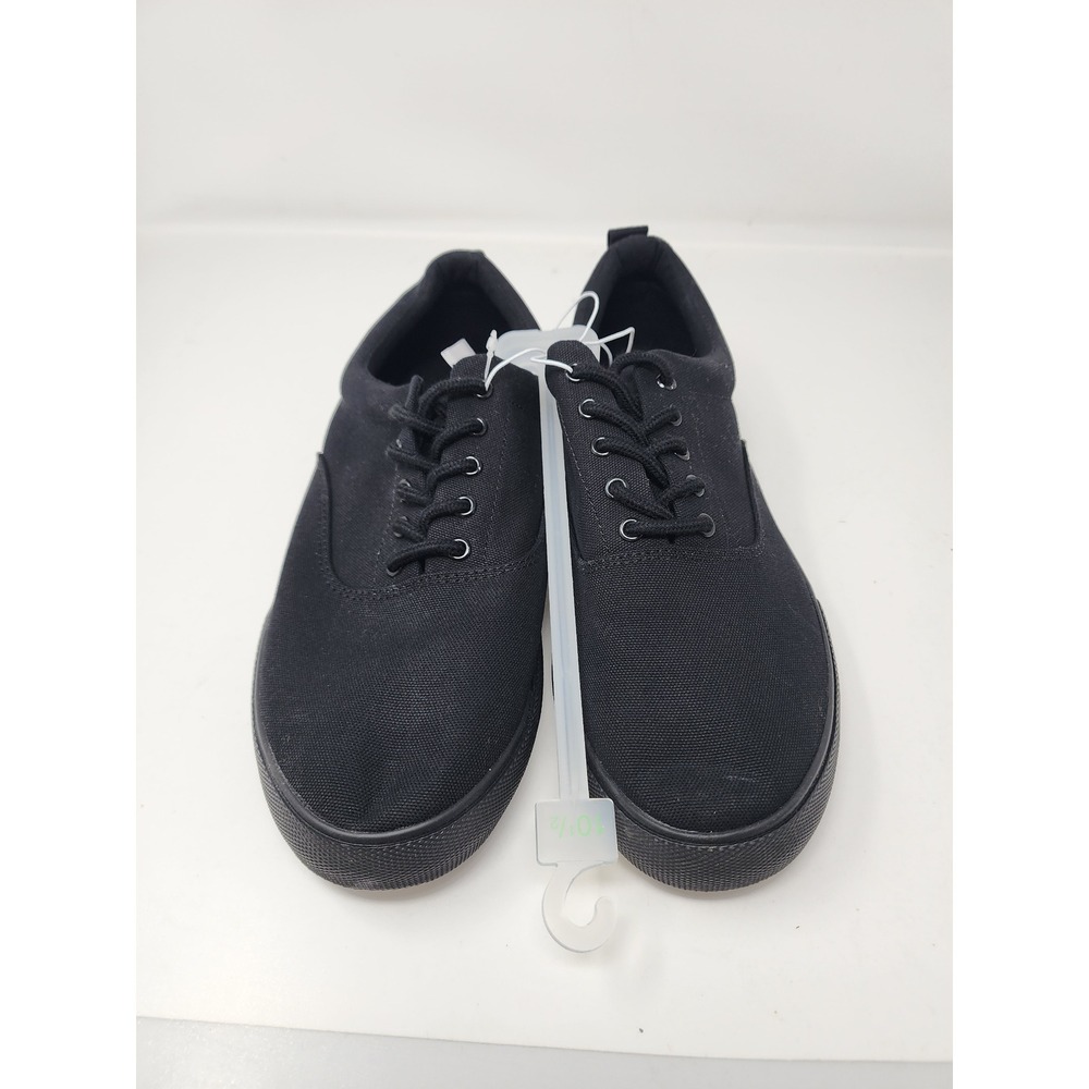 Goodfellow & Co Mens Low Top Lace Up Sneakers Black Canvas Casual Size 10.5